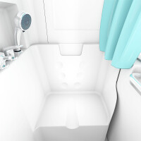 Seniorendusche und Sitzwanne Kombination Wanne mit Tür S02D-A-R 78x100x205cm