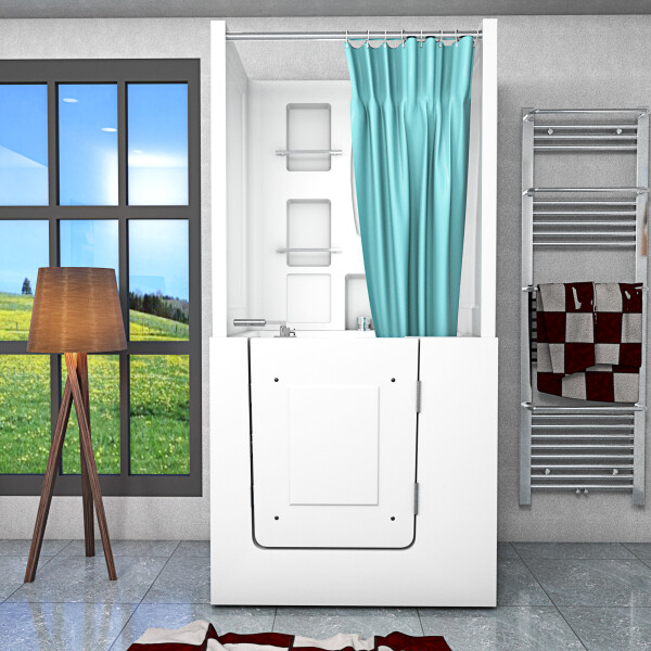 Seniorendusche und Sitzwanne Kombination Wanne mit Tür S02D-B-R 100x78x205cm