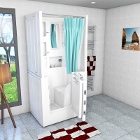 Seniorendusche und Sitzwanne Kombination Wanne mit Tür S02D-B-R 100x78x205cm