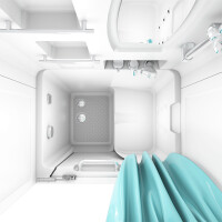 Seniorendusche und Sitzwanne Kombination Wanne mit Tür S02D-B-R 100x78x205cm