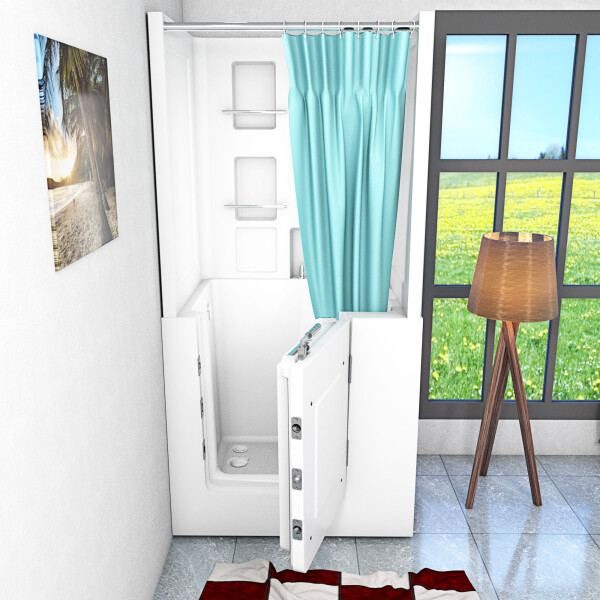 Seniorendusche und Sitzwanne Kombination Wanne mit Tür S02D-TH-A-R 78x100x205cm