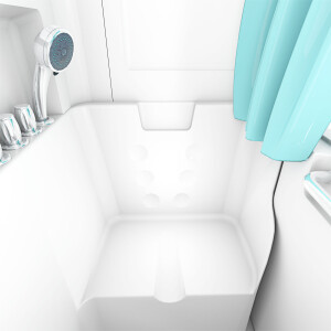 Seniorendusche und Sitzwanne Kombination Wanne mit Tür S02D-TH-B-R 100x78x205cm