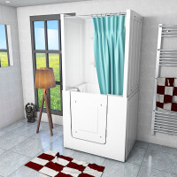 Seniorendusche und Sitzwanne Kombination Wanne mit Tür S02D-TH-B-R 100x78x205cm