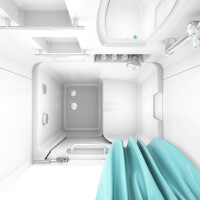 Seniorendusche und Sitzwanne Kombination Wanne mit Tür S02D-TH-B-R 100x78x205cm