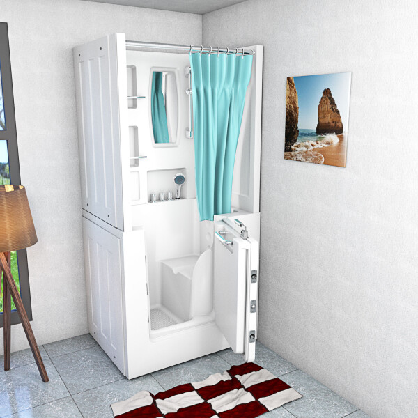 Seniorendusche und Sitzwanne Kombination Wanne mit Tür S02D-TH-C-R 100x78x205cm