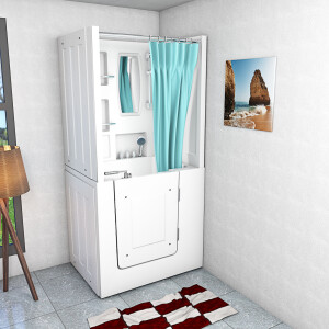 Seniorendusche und Sitzwanne Kombination Wanne mit Tür S02D-TH-C-R 100x78x205cm