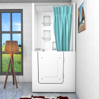 Seniorendusche und Sitzwanne Kombination Wanne mit Tür S02D-TH-C-R 100x78x205cm