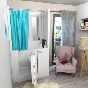 Seniorendusche und Sitzwanne Kombination Wanne mit Tür S08D-A-R 68x110x205cm