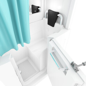 Seniorendusche und Sitzwanne Kombination Wanne mit Tür S08D-A-R 68x110x205cm