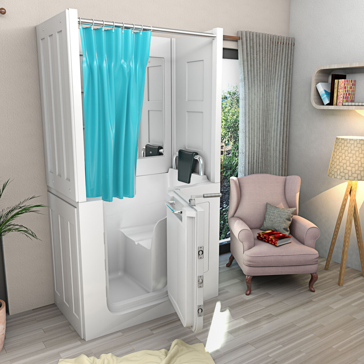 Senior shower seat tub s08d-b 68x110x205cm