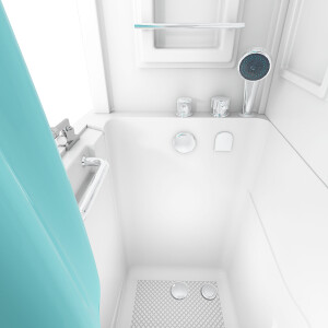 Seniorendusche und Sitzwanne Kombination Wanne mit Tür S08D-B-R 110x68x205cm