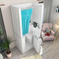 Seniorendusche und Sitzwanne Kombination Wanne mit Tür S08D-B-R 110x68x205cm