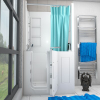 Seniorendusche und Sitzwanne Kombination Wanne mit Tür S08D-TH-A-R 68x110x205cm