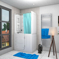 Seniorendusche und Sitzwanne Kombination Wanne mit Tür S08D-TH-A-R 68x110x205cm