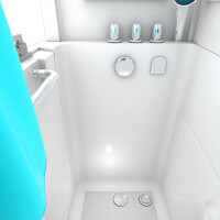 Seniorendusche und Sitzwanne Kombination Wanne mit Tür S08D-TH-A-R 68x110x205cm