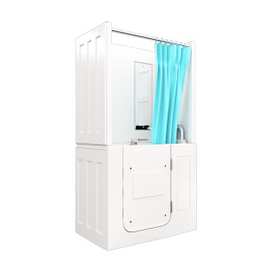 Seniorendusche und Sitzwanne Kombination Wanne mit Tür S08D-TH-B-R 110x68x205cm