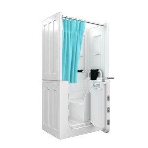 Seniorendusche und Sitzwanne Kombination Wanne mit Tür S08D-TH-C-R 110x68x205cm
