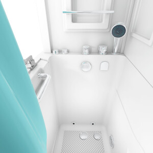 Seniorendusche und Kombination Wanne mit Whirlpool S08D-WP-A-R 68x110x205cm