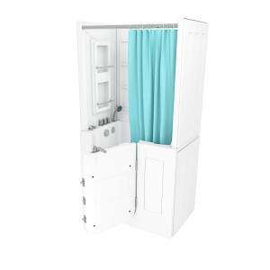 Seniorendusche und Kombination Wanne mit Whirlpool S08D-WP-TH-A-R 68x110x205cm