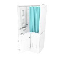 Seniorendusche und Kombination Wanne mit Whirlpool S08D-WP-TH-A-R 68x110x205cm