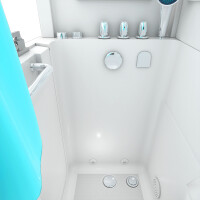 Seniorendusche und Kombination Wanne mit Whirlpool S08D-WP-TH-A-R 68x110x205cm
