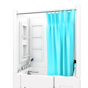 Seniorendusche und Kombination Wanne mit Whirlpool S08D-WP-TH-B-R 110x68x205cm