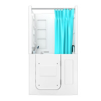 Seniorendusche und Kombination Wanne mit Whirlpool S08D-WP-TH-C-R 110x68x205cm