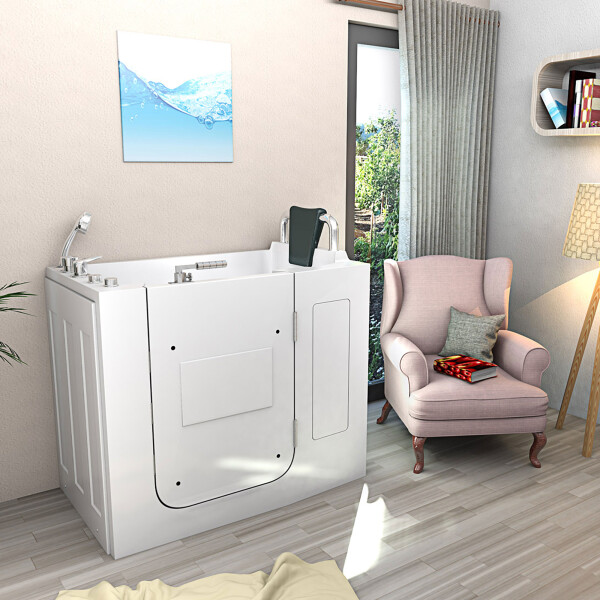 Sitzwanne Whirlpool Badewanne mit Tür S08WP-B-R 110x68cm