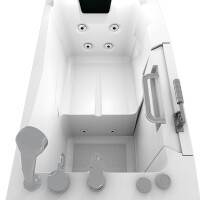 Sitzwanne Whirlpool Badewanne mit Tür S08WP-B-R 110x68cm