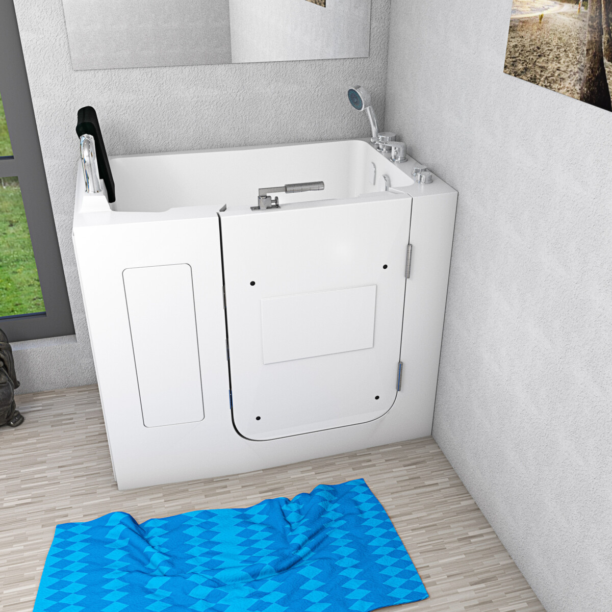Senior sitting tub whirlpool tub with door s08wp-c