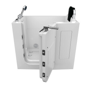 Sitzwanne Whirlpool Badewanne mit Tür S08WP-TH-C-R 110x68cm