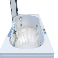 Seniorendusche und Wanne mit Whirlpool S12D-WP-R-ALL Dusche 85x170cm ohne 2K Scheiben Versiegelung