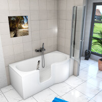 Seniorendusche und Badewanne mit Tür S12D-L Dusche 170x85cm