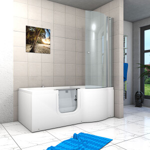 Seniorendusche und Wanne mit Whirlpool S12D-AIR-L-ALL Dusche 170x85cm