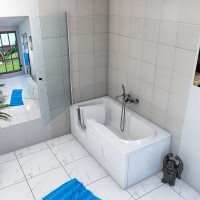 Seniorendusche und Sitzwanne Kombination Wanne mit Tür S17D-R-ALL 75x150x210cm