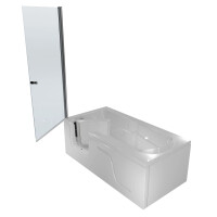 Seniorendusche und Sitzwanne Kombination Wanne mit Tür S17D-R-ALL 75x150x210cm