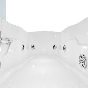 Seniorendusche Kombi Duschkabine Whirlpool Seniorenwanne mit Tür S17D-WP-L-ALL 150x75x194 cm