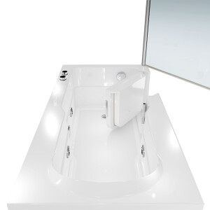 Seniorendusche Kombi Duschkabine Whirlpool Seniorenwanne mit Tür S17D-WP-L-ALL 150x75x210 cm