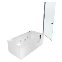 Seniorendusche Kombi Duschkabine Whirlpool Seniorenwanne mit Tür S17D-WP-L-ALL 150x75x210 cm