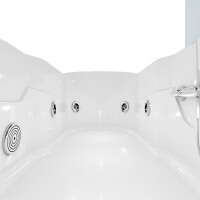 Seniorendusche Kombi Duschkabine Whirlpool Seniorenwanne mit Tür S17D-WP-R-ALL 75x150x210 cm