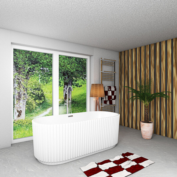 freistehende Badewanne Wanne Acryl F08 170x80cm mit Armatur AF02