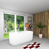 freistehende Badewanne Wanne Acryl F08 170x80cm mit Armatur AF02