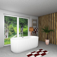 freistehende Badewanne Wanne Acryl F08 170x80cm mit Armatur AF03