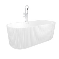 freistehende Badewanne Wanne Acryl F08 170x80cm mit Armatur AF04