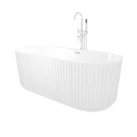 freistehende Badewanne Wanne Acryl F08 170x80cm mit Armatur AF04
