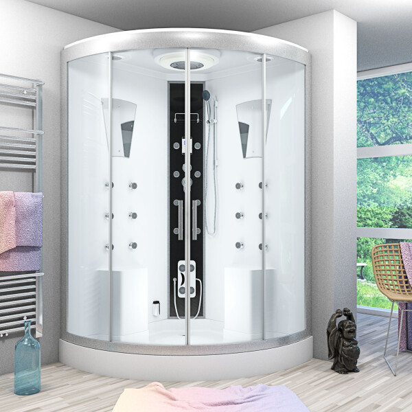 Dusche Duschkabine D26-EH-ALL Duschtempel Sauna 130x130 cm