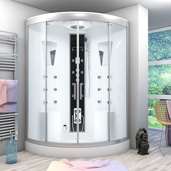 Dusche Duschkabine D26-TH-ALL Duschtempel Sauna 130x130 cm