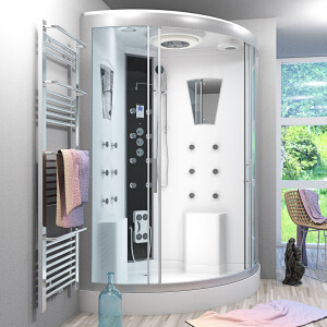 Dusche Duschkabine D26-TH-ALL Duschtempel Sauna 130x130 cm