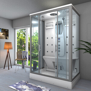 Dusche Duschkabine D27-TH-ALL Duschtempel Sauna 140x90 cm