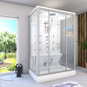 Dusche Duschkabine D27-EH-ALL Duschtempel Sauna 140x90 cm